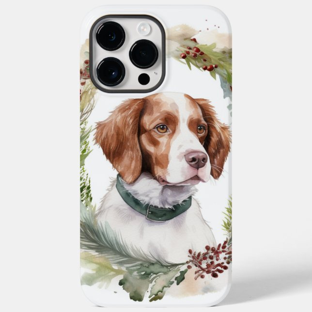Brittany Spaniel Julkrans Festlig Valp (Baksida)