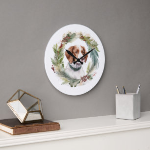 Brittany Spaniel Julkrans Festlig Valp Stor Klocka