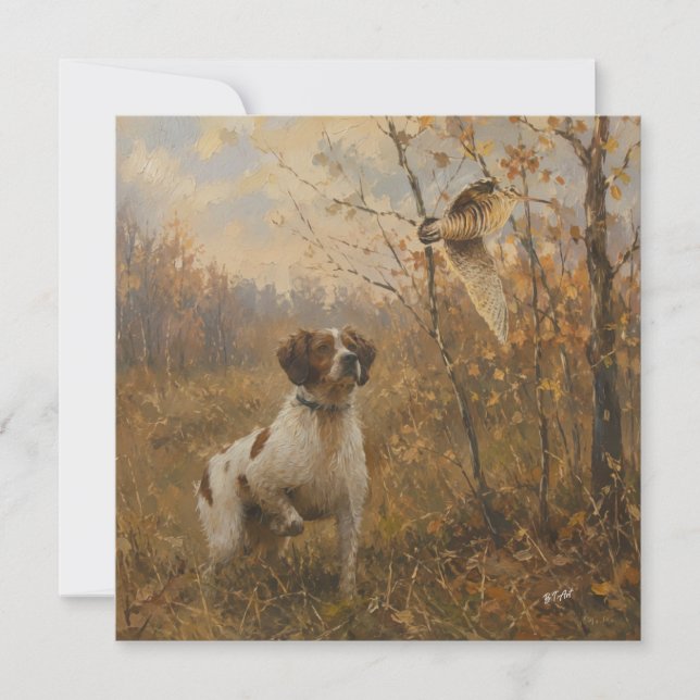 Brittany Spaniel – Måsjakt Konst Inbjudningar (Framsida)