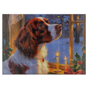 Brittany Spaniel med julbelysning Holiday