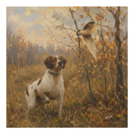 Brittany Spaniel – Morkulla jakt konst Fototryck