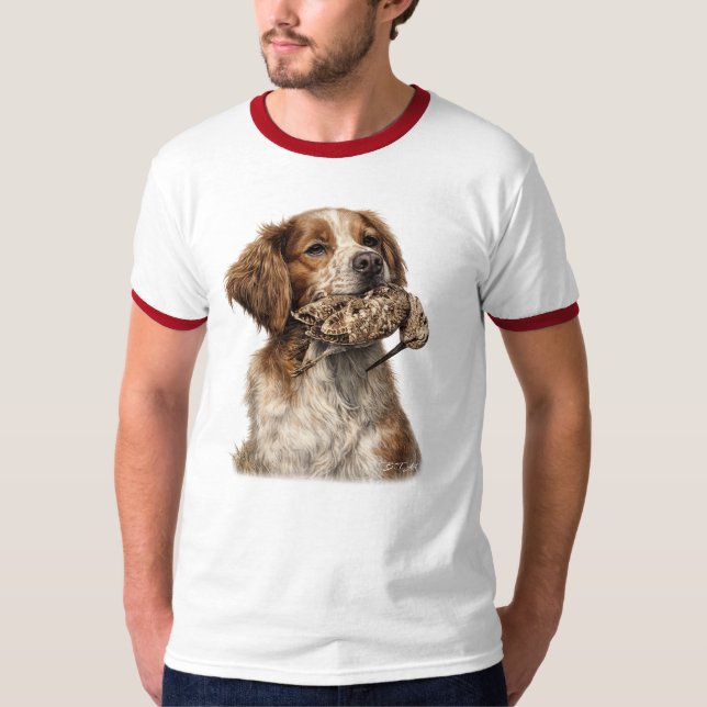 Brittany Spaniel & Morkulla-jakt T Shirt (Framsida)