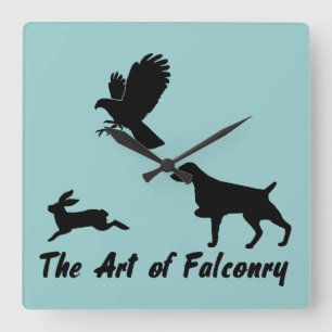 Brittany Spaniel och Falconry Fyrkantig Klocka