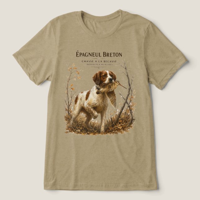 Brittany Spaniel och morkulla  T Shirt (Design Framsida)