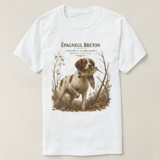 Brittany Spaniel och morkulla  T Shirt (Design framsida)