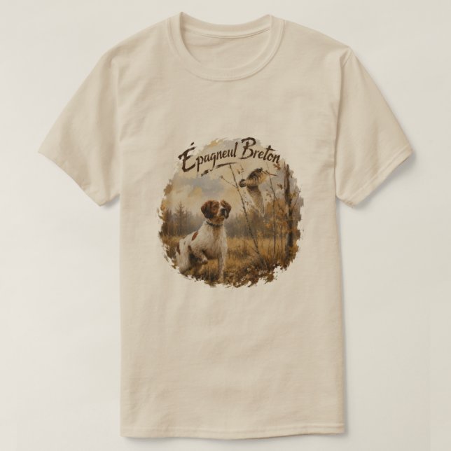 Brittany Spaniel och morkulla  T Shirt (Design framsida)