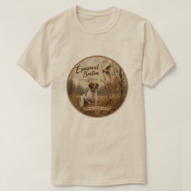 Brittany Spaniel och morkulla  T Shirt (Design framsida)