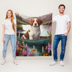 Brittany Spaniel på paddel: Ett naturskönt äventyr Fleecefilt