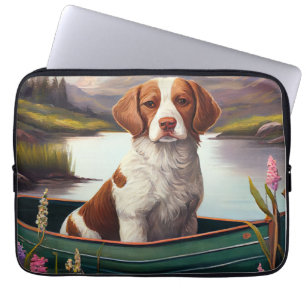 Brittany Spaniel på paddel: Ett naturskönt äventyr Laptop Fodral