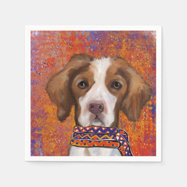Brittany Spaniel Pappersservett (Framsidan)