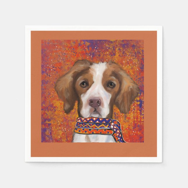 Brittany Spaniel Pappersservett (Framsidan)