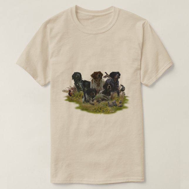 Brittany Spaniel, passion för fåglar T Shirt (Design framsida)
