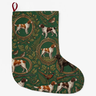 Brittany Spaniel Stor Julstrumpa