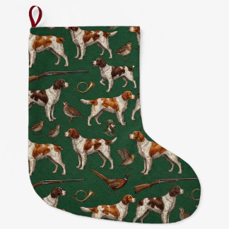 Brittany Spaniel Stor Julstrumpa