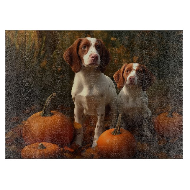 Brittany Spaniel Valp Höstglädje Pumpa (Framsidan)