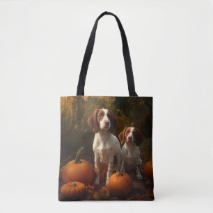 Brittany Spaniel Valp Höstglädje Pumpa Tygkasse