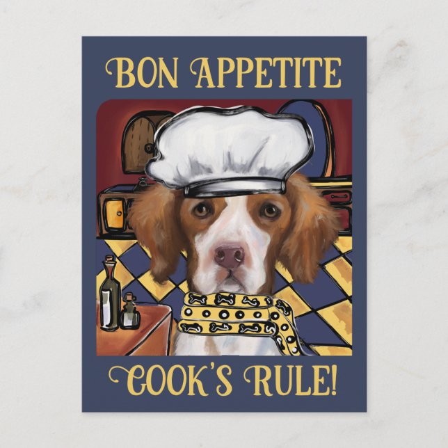 Brittany Spaniel Vykort (Framsida)