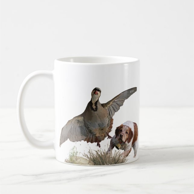 Brittany Spansk jaktchukar partridge, Art Kaffemugg (Vänster)