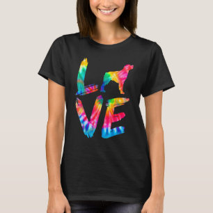 Brittany Tie Dye Kärlek Hund Mamma Pappa T Shirt
