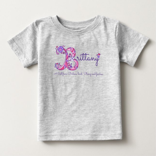 Brittany tjejer B namn betyder monogramskjorta T-shirt (Framsida)