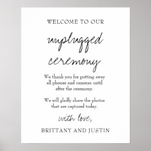 Brittany White Ceremony Bröllop-tecken utan pluggn Poster