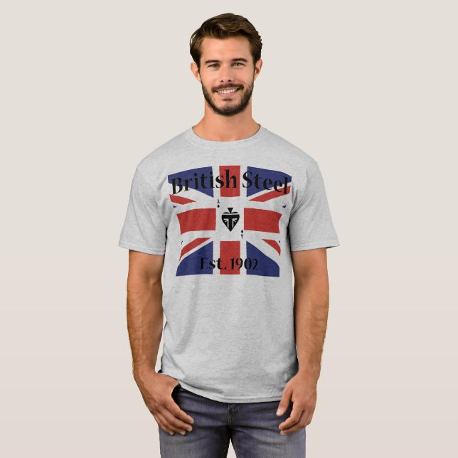 Britten stålsätter motorcykelskjortan t shirt (Hel framsida)