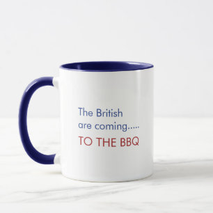 Britterna kommer till BBQ lustigt 4 juli Mugg