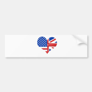 Brittisk amerikanhjärta bildekal