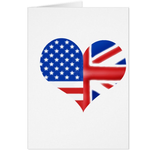 Brittisk amerikanhjärta hälsningskort (Framsidan)
