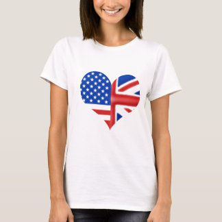 Brittisk amerikanhjärta t-shirt