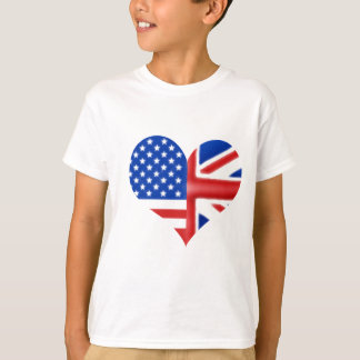 Brittisk amerikanhjärta tee shirt