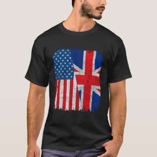 Brittisk Amerikansk Flagga Halv USA England Rot St T Shirt