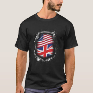 Brittisk amerikanska flaggan t shirt