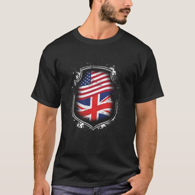 Brittisk amerikanska flaggan t shirt (Framsida)