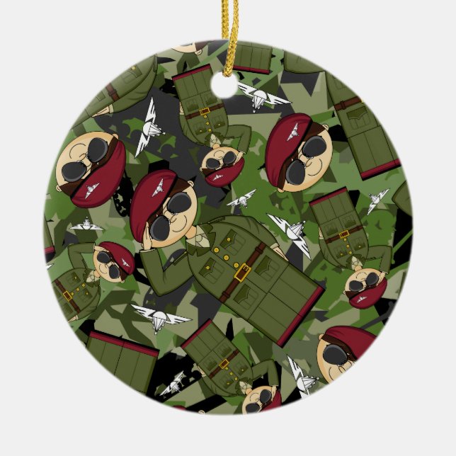 Brittisk armésoldatprydnad julgransprydnad keramik (Framsidan)