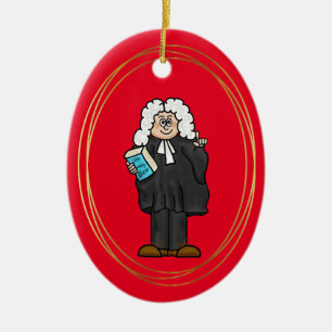 Brittisk barrister med Wig-julprydnad Julgransprydnad Keramik