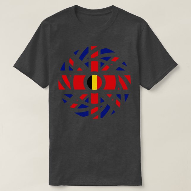 Brittisk belgisk Multinational Patriot Flagga Seri T Shirt (Design framsida)
