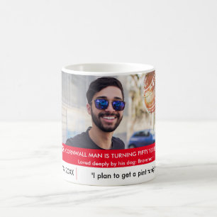 Brittisk brittisk brittisk 50:e födelsedagskalkyl kaffemugg
