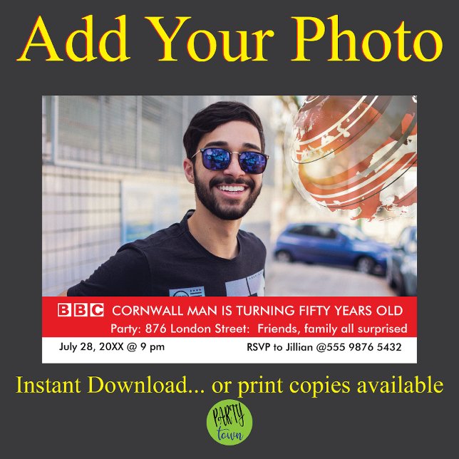 Brittisk brittisk nyhet, 50:e födelsedagsnyheten inbjudningar (BBC 1 BBC 2 BBC 3 BBC 4)