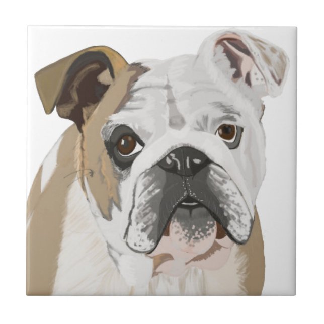 Brittisk Bulldog med Union Jack Kakelplatta (Framsidan)