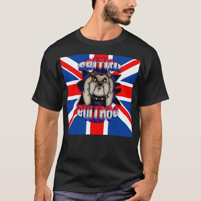 Brittisk bulldogg med den fackliga jackT-tröja T-shirt (Framsida)