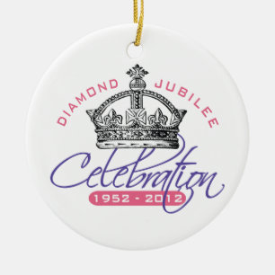Brittisk diamantjubileum - kunglig souvenir julgransprydnad keramik