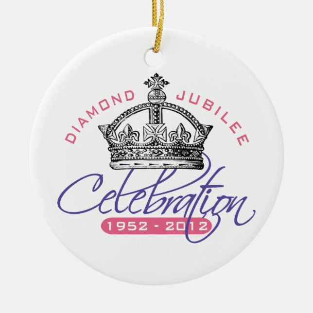 Brittisk diamantjubileum - kunglig souvenir julgransprydnad keramik (Framsidan)