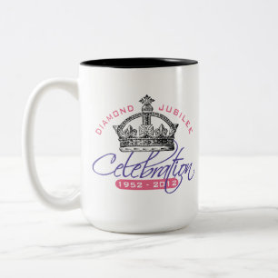 Brittisk diamantjubileum - kunglig souvenir Två-Tonad mugg