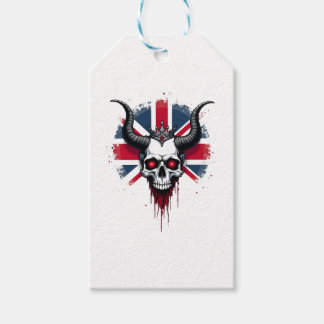 Brittisk dödskalle England Storbritannien flagg Pr Presentetikett