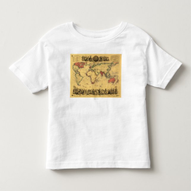 Brittisk EmpirePanoramic för världskartavisning T Shirt (Framsida)