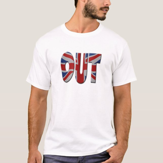 Brittisk EU-folkomröstning in/ut. UT med Union Jac Tröja (Framsida)