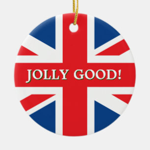Brittisk facklig jack julgransprydnad keramik