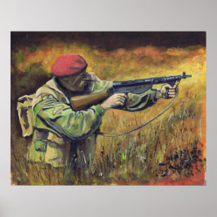 Brittisk fallskärmsjägare WW2 Poster