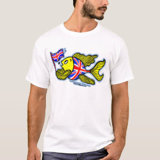 Brittisk fisk med en facklig jackflagga tee shirt